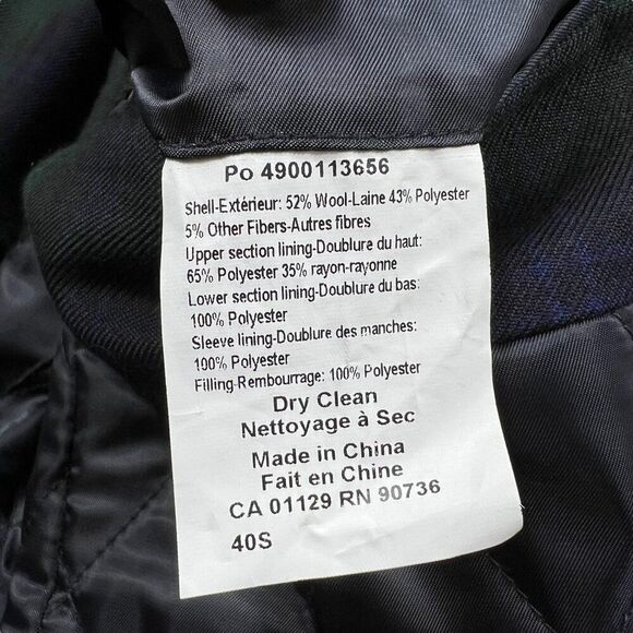 Lauren Ralph Lauren Men's Double-Breasted Quilted Lined Peacoat 40S - Picture 8 of 12